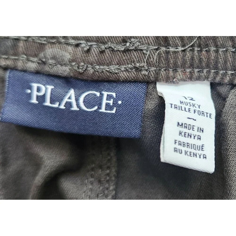 Children's Place Pull on Camo Cargo pants Size 12 Husky Boys